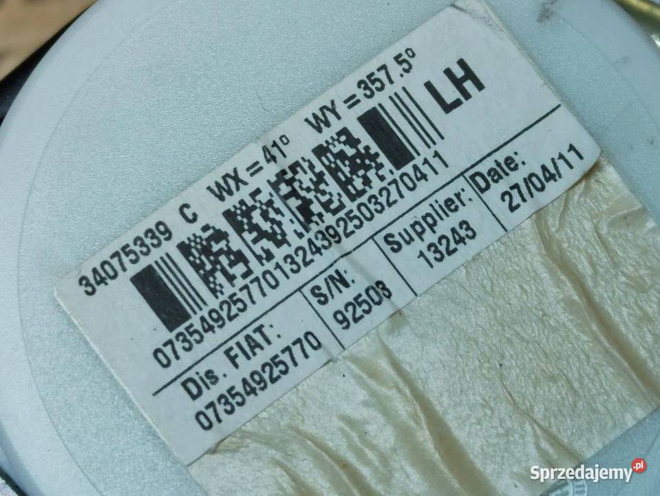Pas Bezpieczeństwa Lewy Tył Fiat 500 Cabrio sprzedam