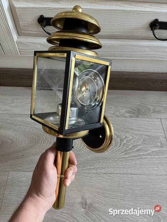 Lampa lampion mosiądz latarnia powojowa kinkiet Jabłonna