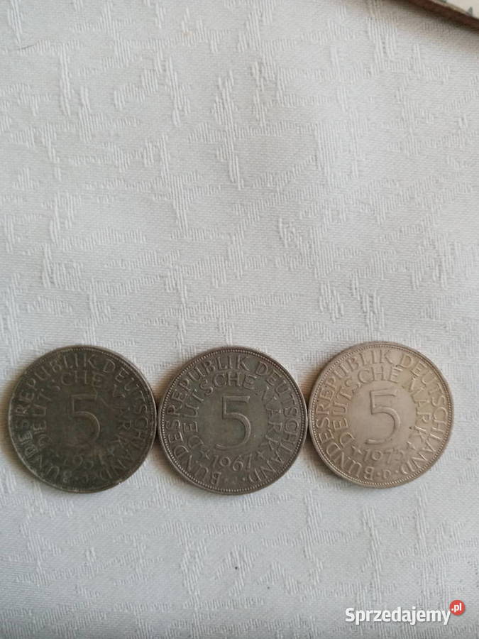 Monety srebrne 5 markowe