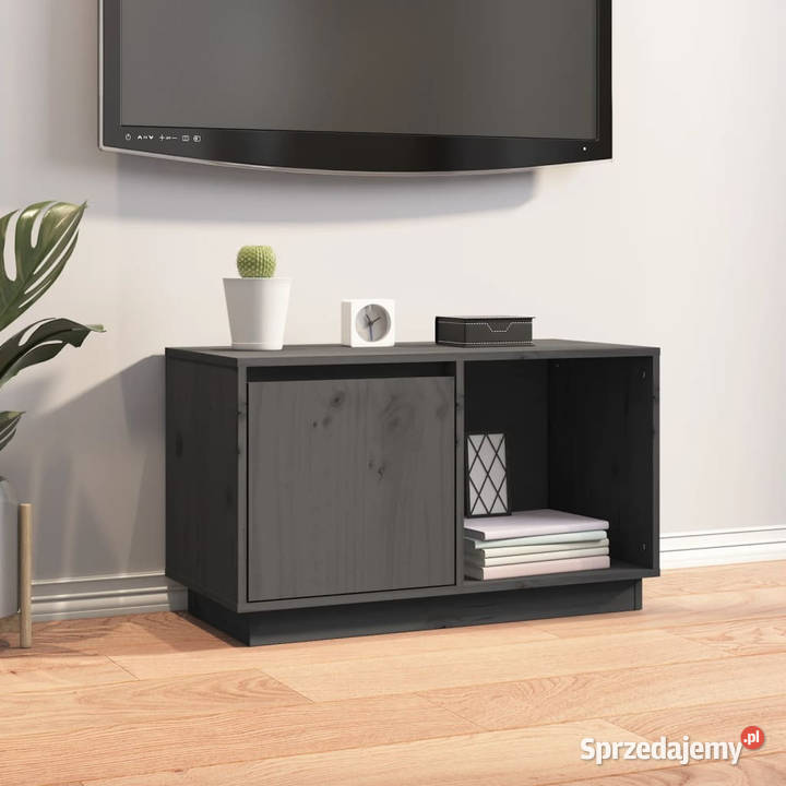 Szafka pod telewizor szara 74x35x44 lite drewno mazowieckie Warszawa