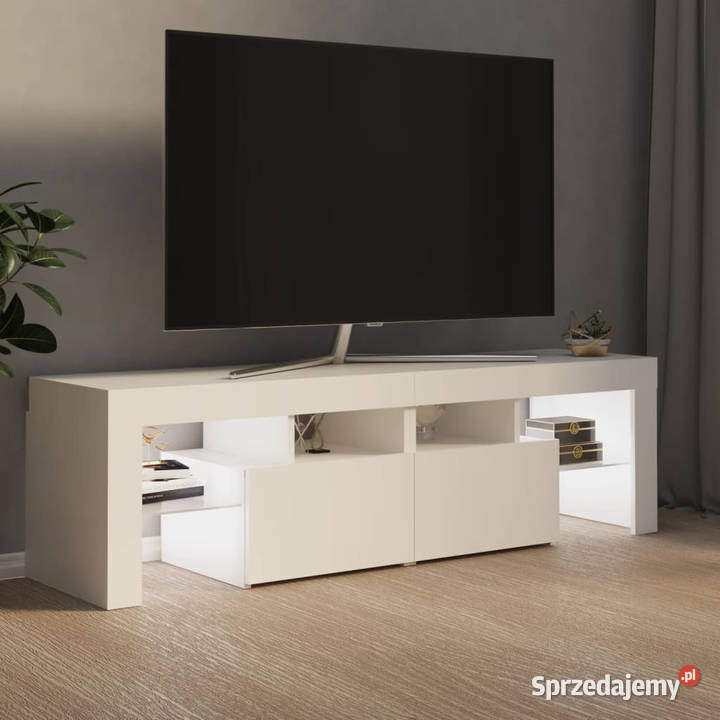 Szafka pod TV z oświetleniem LED biała mazowieckie Warszawa sprzedam
