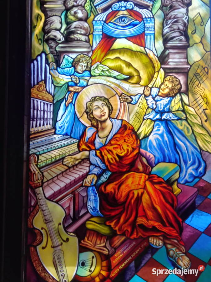 Witraż ŚWIĘTA CECYLIA śląskie Czechowice-Dziedzice
