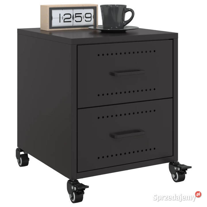 Szafka nocna czarna 36x39x435 stal WM846626 Warszawa