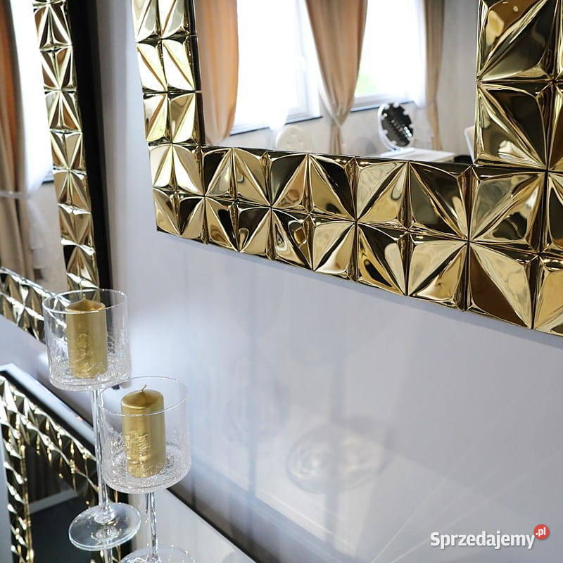 Lustro złote glamour kwadratowe 76x76 M0672 mazowieckie Warszawa