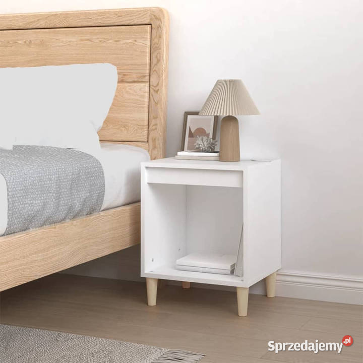 Szafka nocna biała 40x35x50 materiał