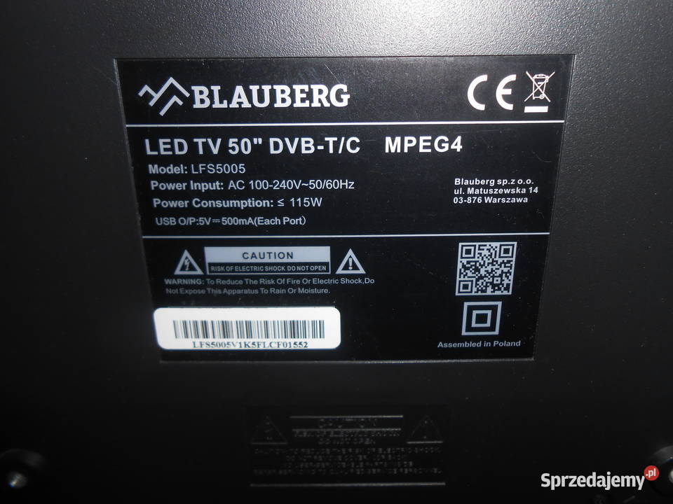 Telewizor LED Blauberg 50 śląskie Katowice