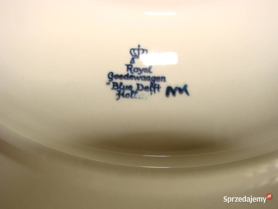 Stolarz porcelanowy talerz Blue Delft Pruszcz Gdański