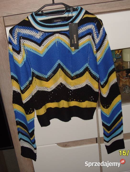 JASMINA Chabrowo żółty sweterek w zygzaki SM Rawicz
