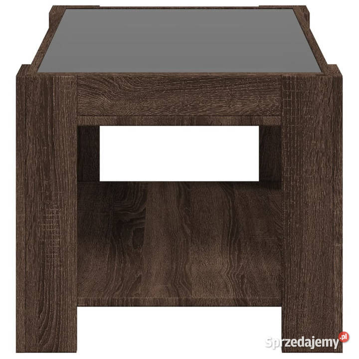 Stolik kawowy z LED brązowy dąb 73x53x45 Warszawa