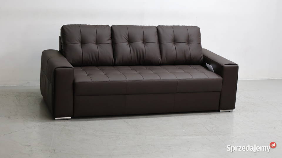 3 osobowa sofa kanapa brązowa SKÓRA naturalna 90cm Meble Poznań