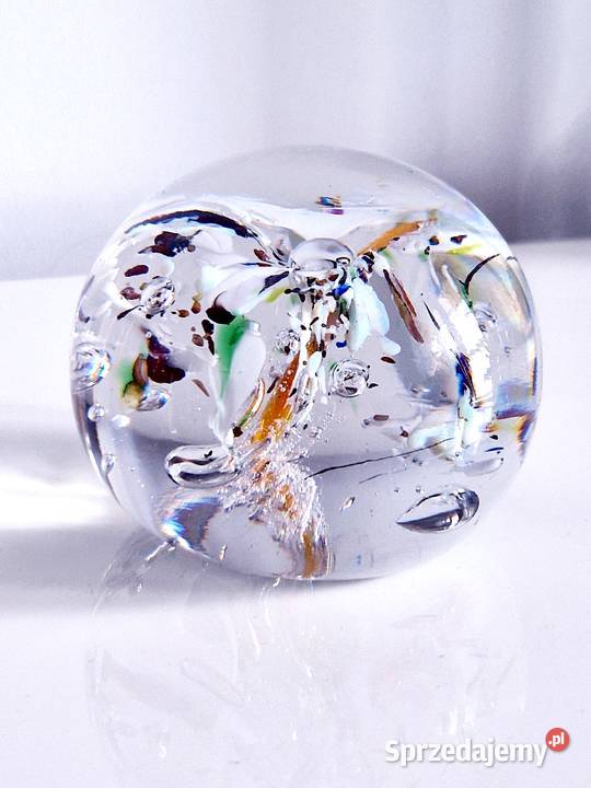 Duża kryształowa kula z kolorami Porcelana i szkło Dąbrowa Górnicza