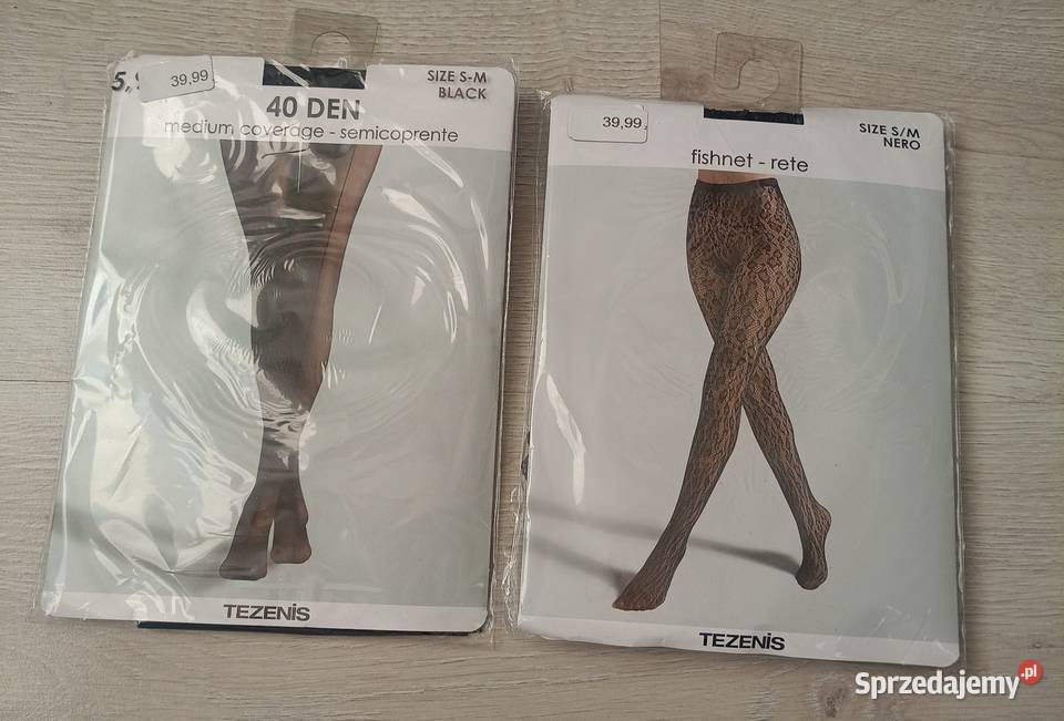 2 pary rajstop Tezenis czarne SM sprzedam