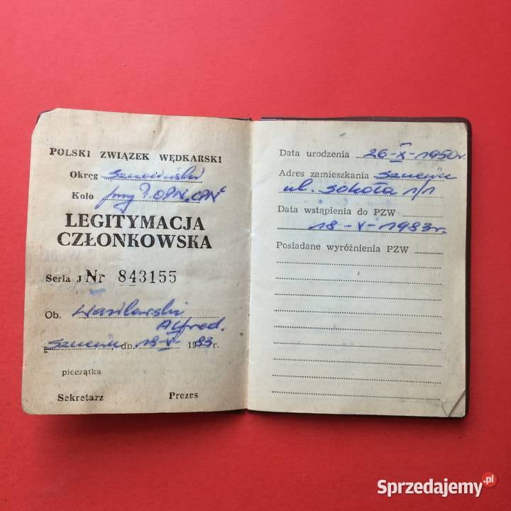 1901 Legitymacja PZW Szczecin