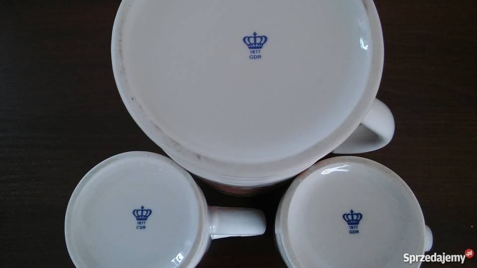 Porcelanowe kufle LIPPELSDORF 1877 GDR zestaw Tarczyn