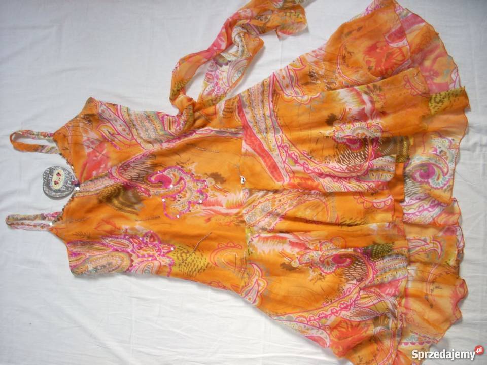 SUKIENKA zwiewna elegancka wesele NOWA 46 XXL Rozkloszowana  sprzedam