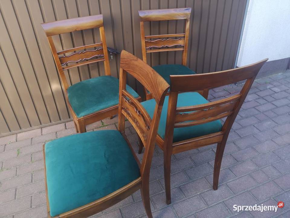 Krzesła 4 Sztuki Orzech ARTDECO Stare Antyk