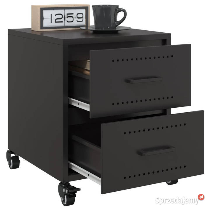Szafki nocne 2 czarne 36x39x435 stal WM846627 Warszawa