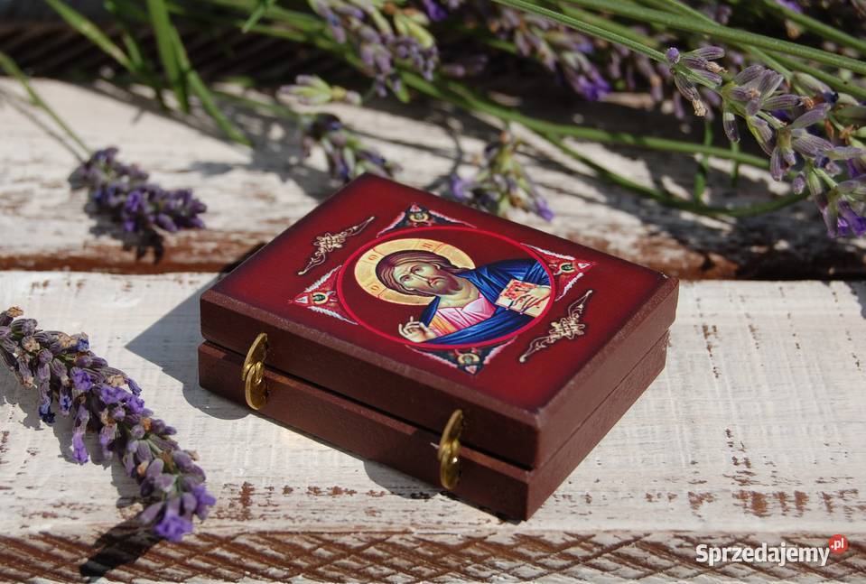 Ikona rozkładana rosyjska tryptyk Jezus Maryja wielokolorowy lubelskie Lublin sprzedam