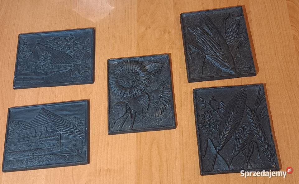 płytki żeliwne do powieszenia na ścianie 5 sztuk Rękodzieło mazowieckie Warszawa