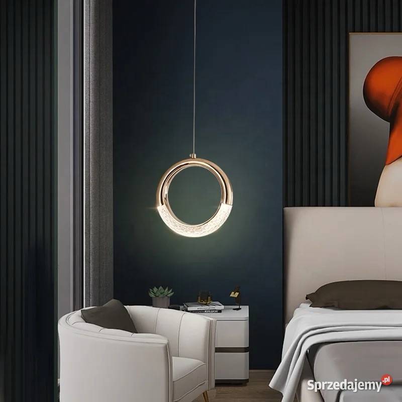 Żyrandol ROUND SINGLE Glamour Kryształowy Złoty Lampy wiszące Warszawa