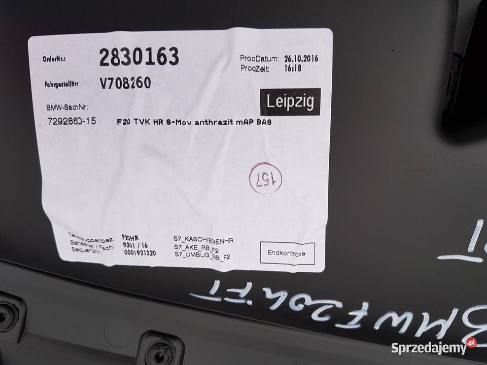 BMW 1 120 F20 LIFT boczek boczki tapicerka drzwi tapicerki samochodowe Legnica