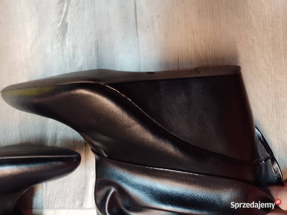 4243 Ekskluzywne czarne wygodne kozaki kowbojki Kraków