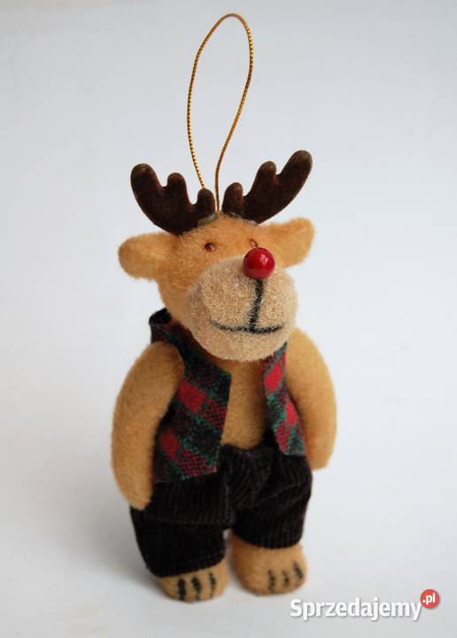 Renifer w ubranku maskotka zawieszka świąteczna Lublin