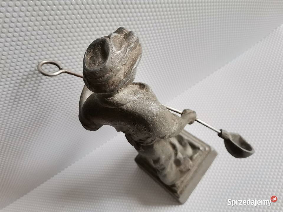 Stara duża figurka metalowa Hutnik PRL Katowice