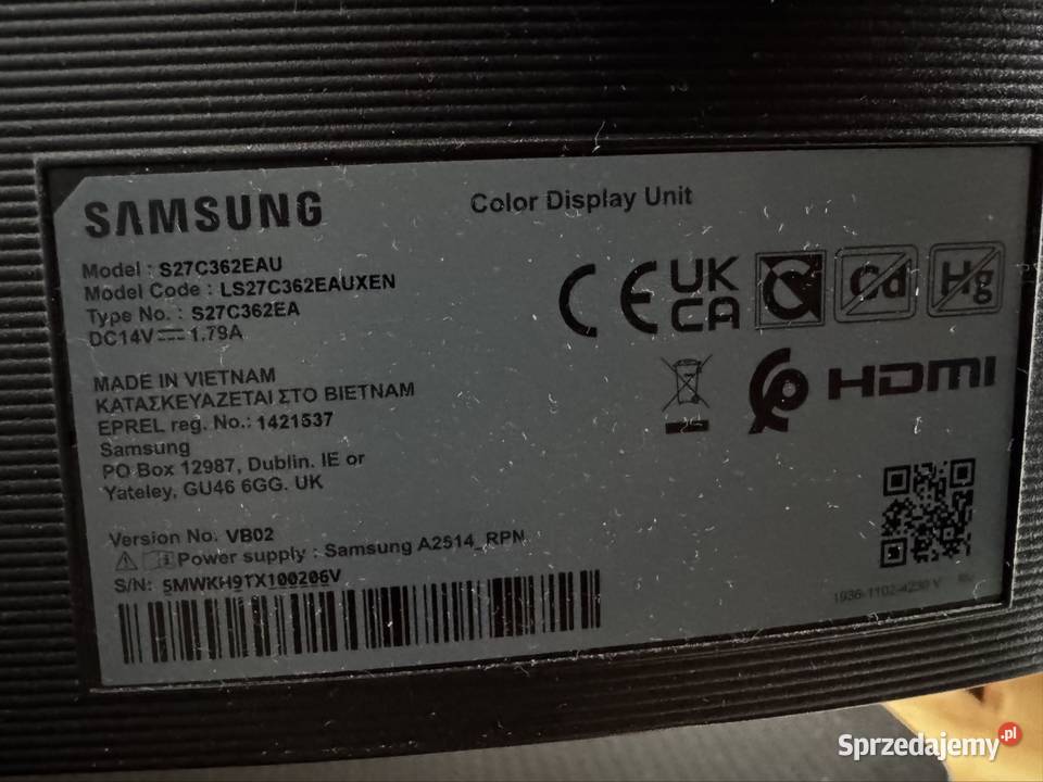 Monitor Samsung 27 Curved S27C362 Full HD 75Hz Samsung Świniary