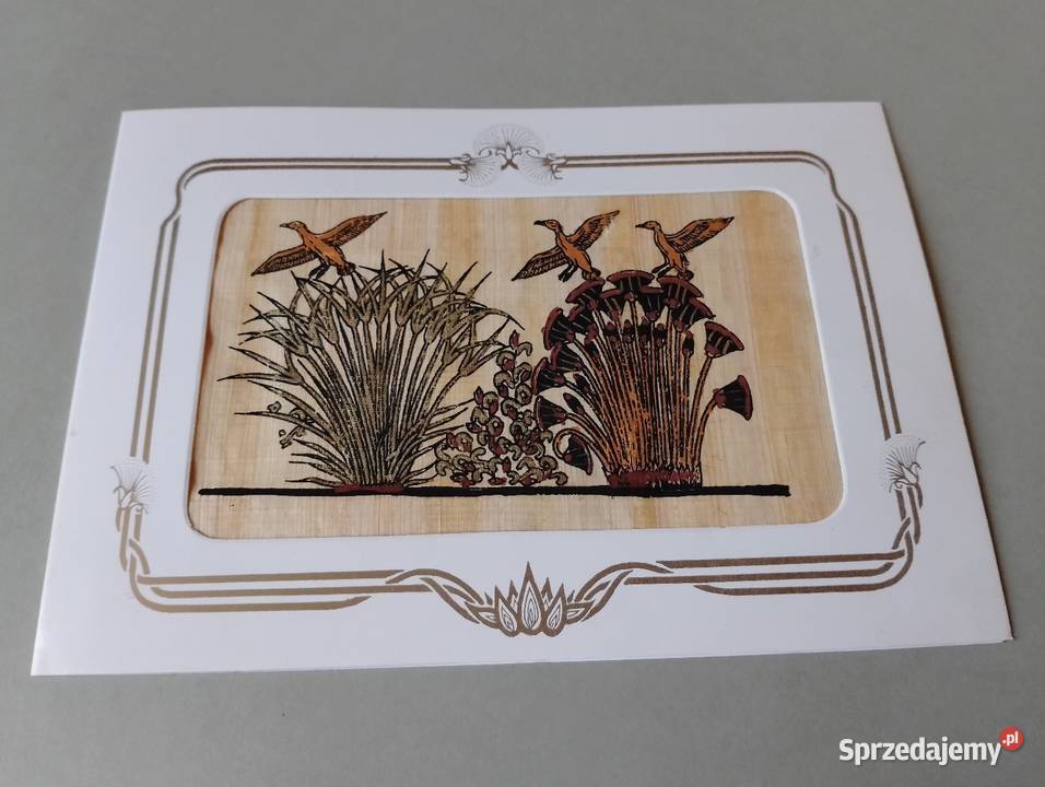 KARTKA malowana na papirusie składana PAPIRUS z Dekoracje świąteczne