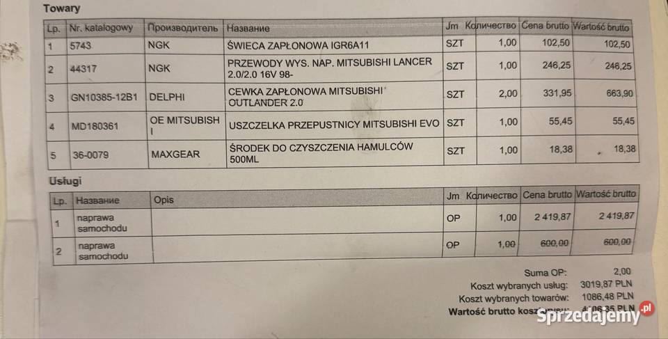 Mitsubishi Outlander 4x4 centralny zamek sprzedam