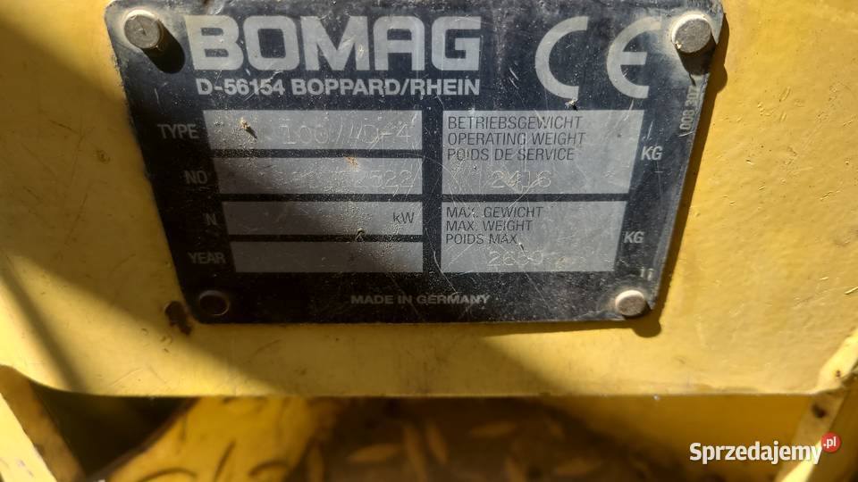 walec drogowy mały BOMAG BW100AD4 do walcowania Rok produkcji 2007