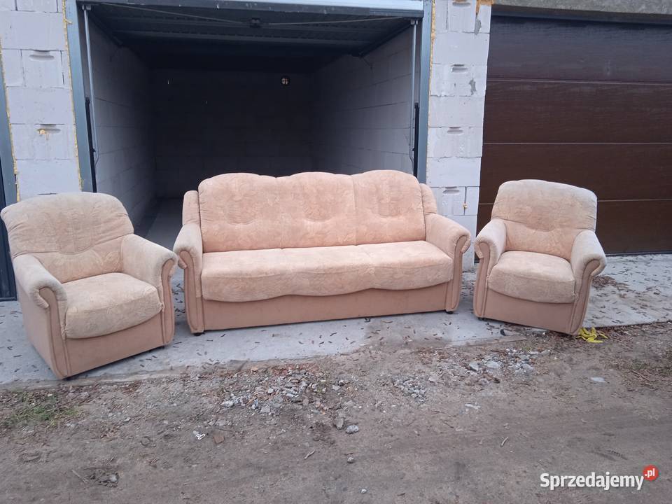 Kanapa rozkładana 2 fotele tkanina Kostrzyn nad Odrą