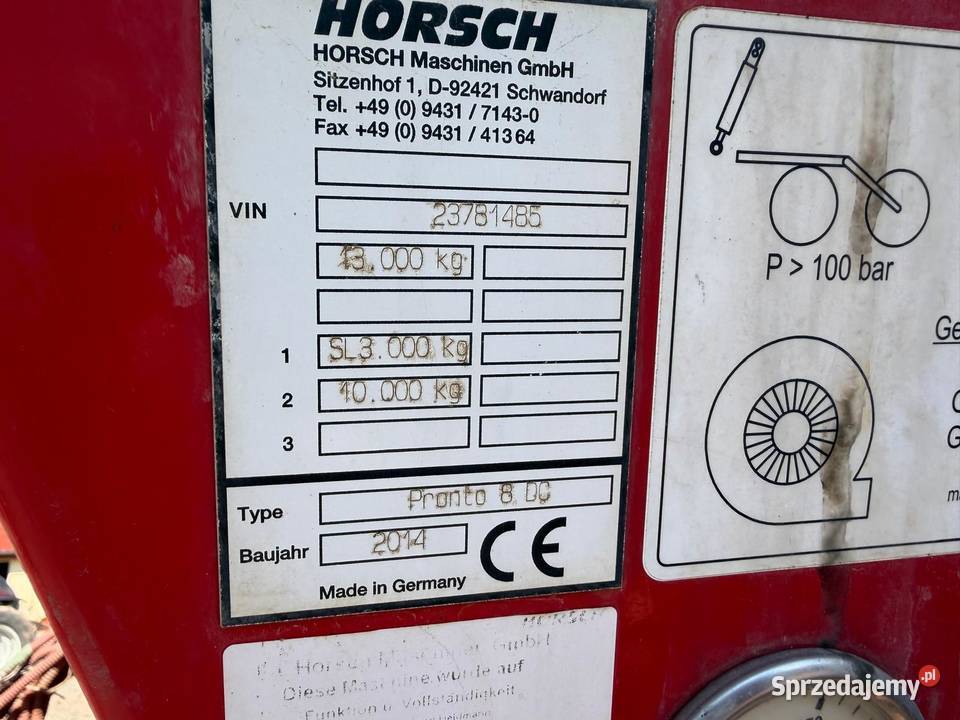 Siewnik zbożowy Horsch Pronto 8DC dwukomorowy z Nowa Ruda