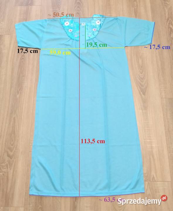 Koszula nocna damska HAFT niebieska Rozmiar XXL