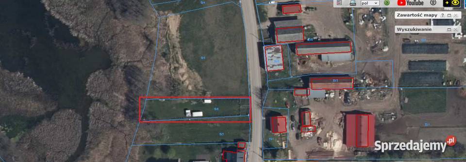 Działka na Mazurach z linią brzegową jeziorem Pasym