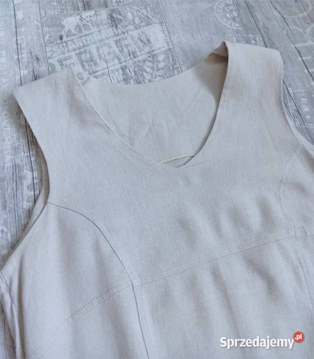 Długa letnia sukienka na każdą okazję len S Rozmiar 36(S) Katowice