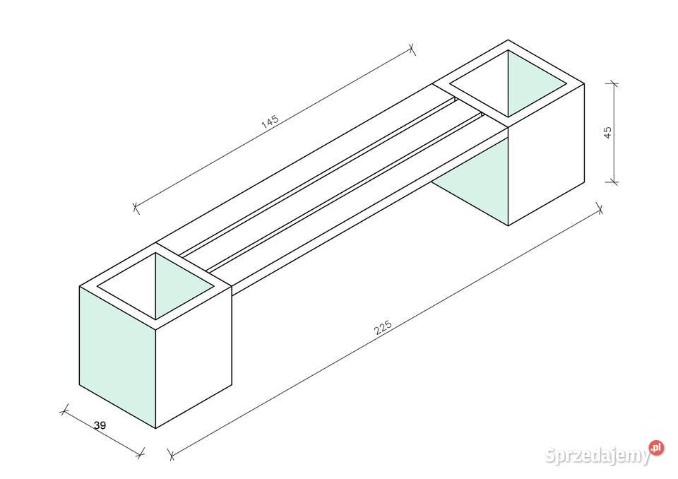 Ławka z donicami z betonu architektonicznego Ł1 Łódź sprzedam