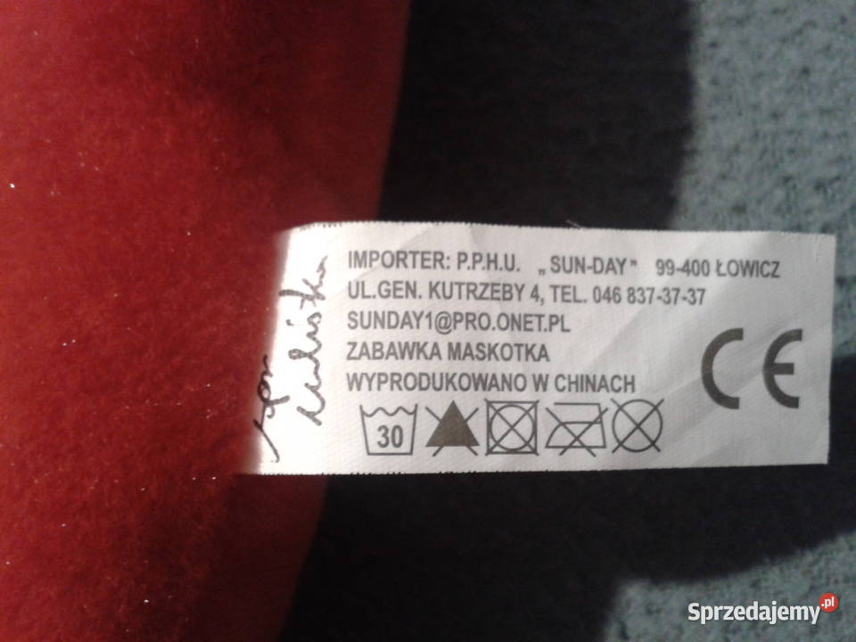 SERCE pluszowe czerwone ze SŁONIKIEM 30 na Wołczyn