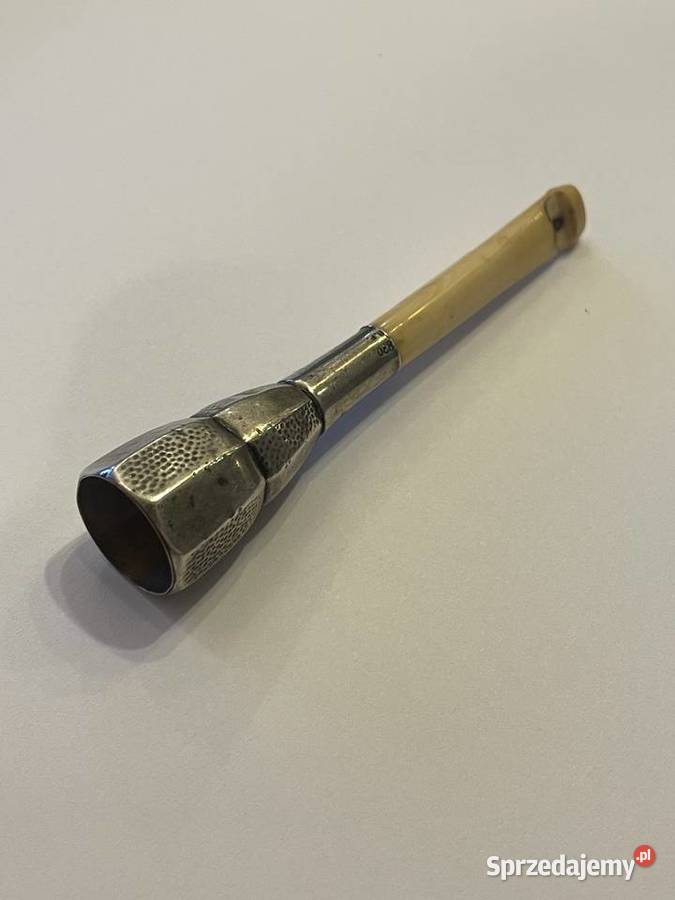 srebrna lufka do papierosa z kością Kraków