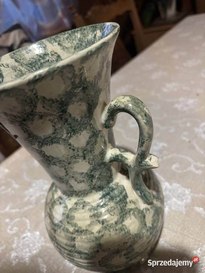 dzbanek flakon wazon fajans Pińczów vintage PRL