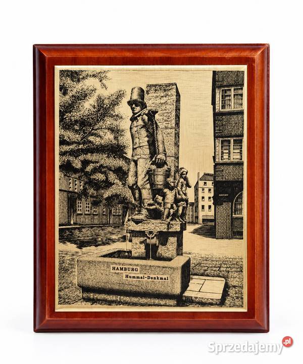 Stylowy Obrazek Gabinetowy HummelDenkmal Hamburg Poddębice