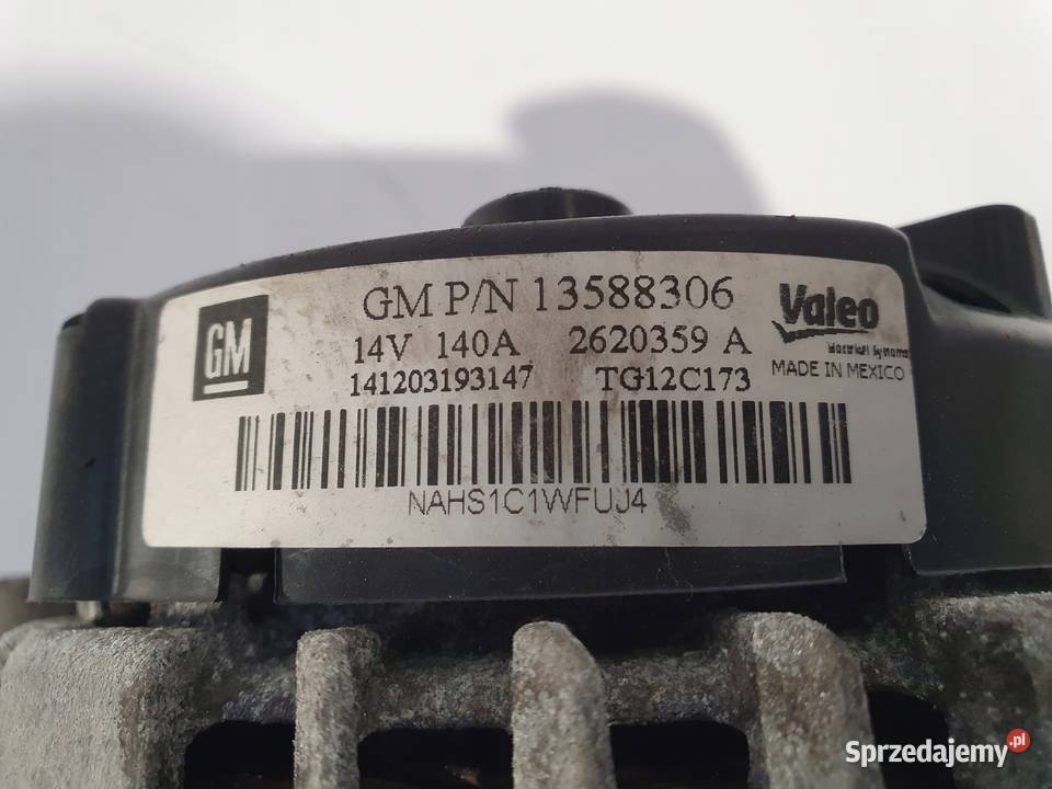 ALTERNATOR Opel Insignia 20 CDTI valeo 13588306 Układ elektryczny silnika Chełm