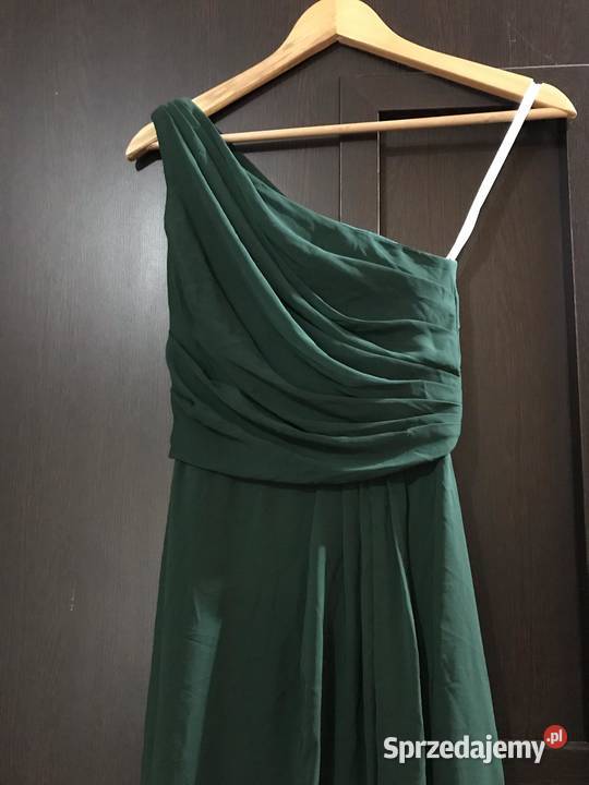 Sukienka butelkowa zieleń na jedno ramię podlaskie Hajnówka