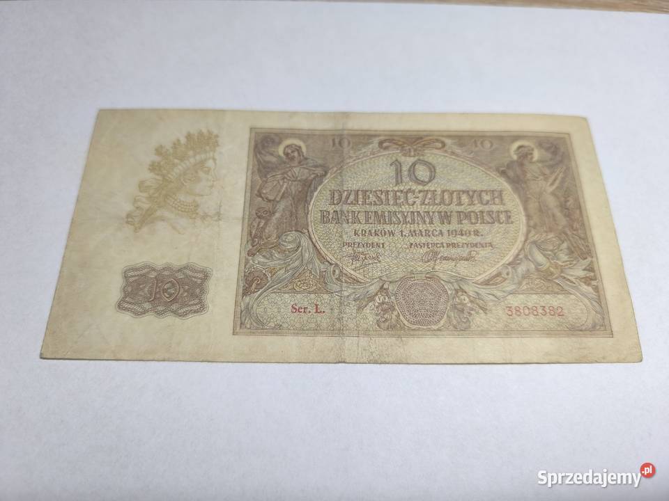 Banknot 10 1940 seria L Otwock