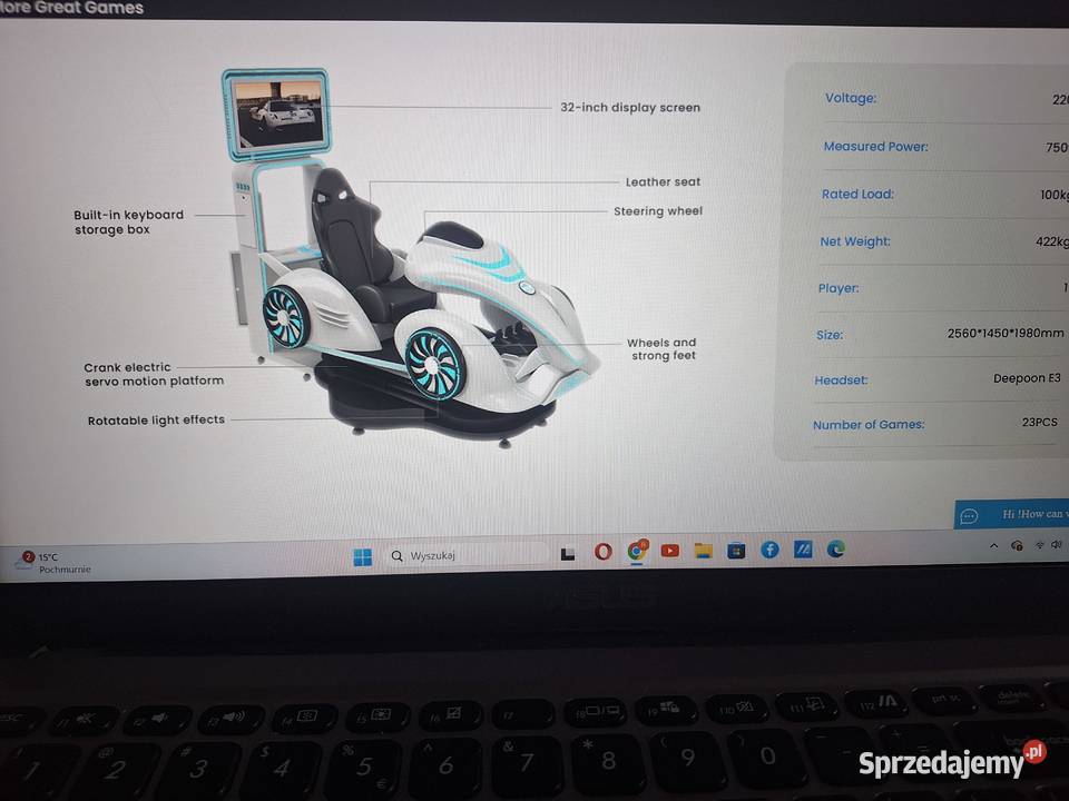 Symulator vr realna rzeczywistość automat gra Lębork