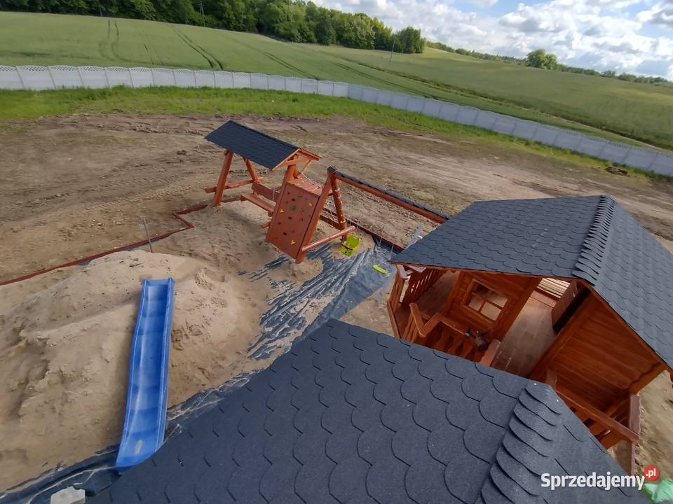 Plac zabaw XXL domki dzieci huśtawki ściana Architektura ogrodowa