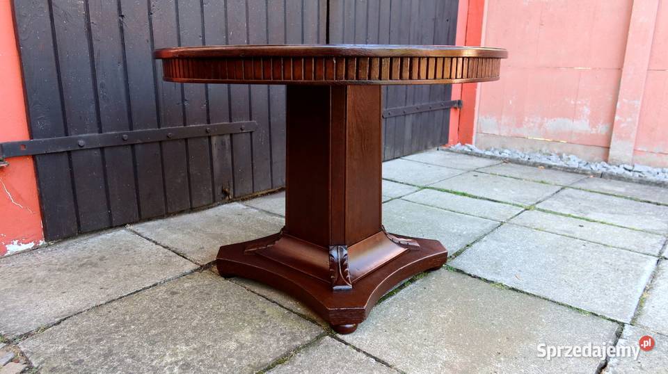 Unikatowy Okrągły Stół Stolik Kawowy Dąb 1920 r Ziębice sprzedam