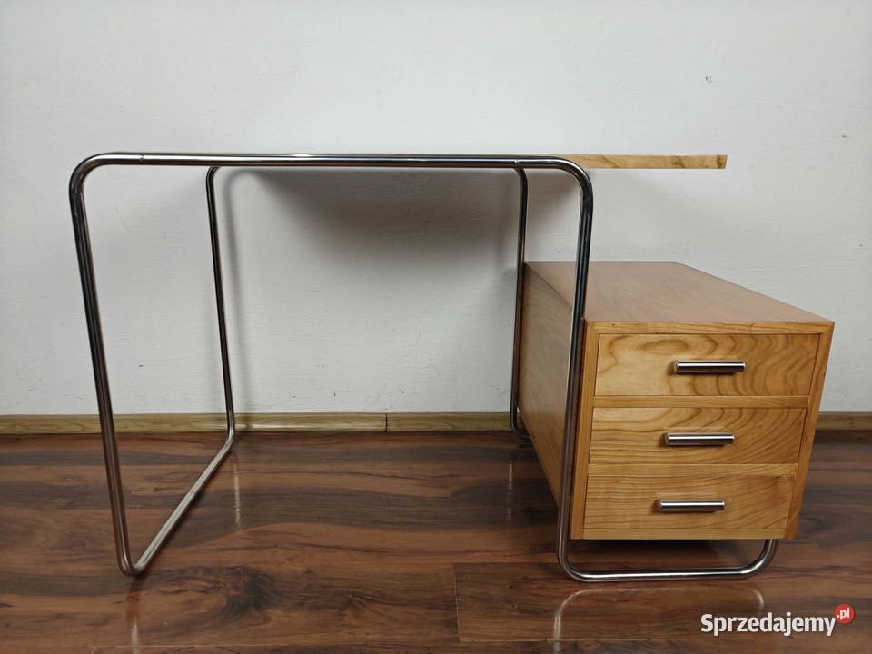 BIURKO Rura Chrom Czereśnia Modernizm Bauhaus Kraków