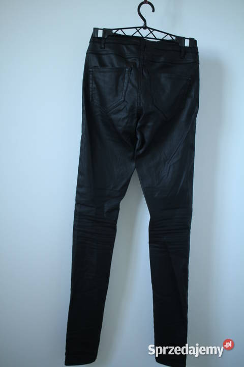 czarne spodnie VILA xs 34 zamki rurki woskowane Toruń sprzedam